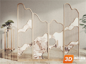 Folding screen Skp Files 